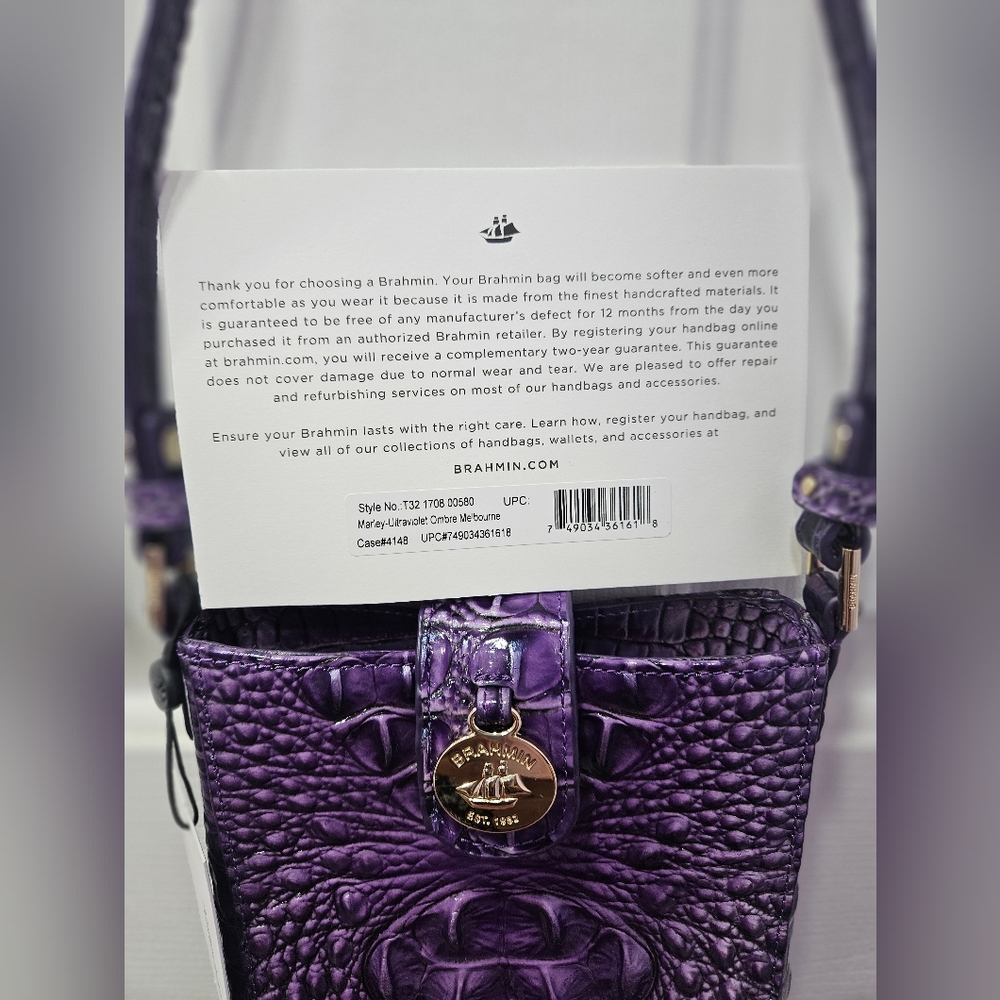 BRAHMIN - MARLEY Ultraviolet Ombre Melbourne Crossbody - NWT - Picture 6 of 6